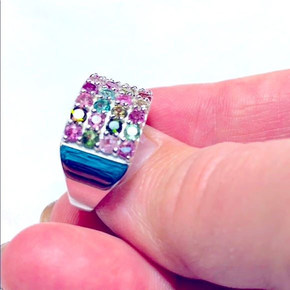 2.86ctw Round Multi Tourmaline Ring - Picture 11 of 13